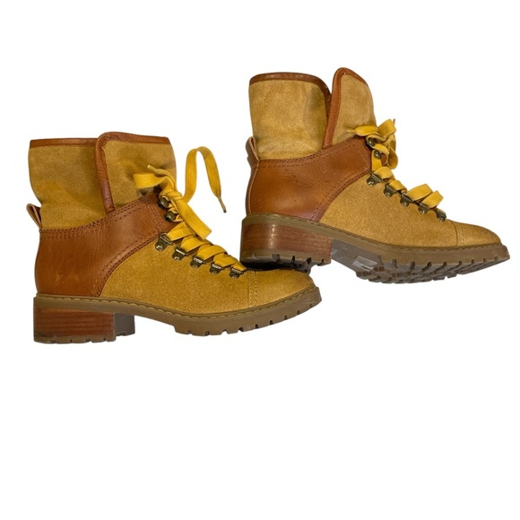 Frye and Co Ansie leather /suede lace up hikers boots w/shearling size 7.5 - Picture 2 of 6